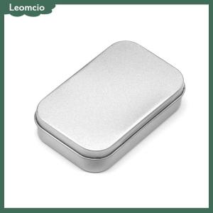 [Leomcio] กล่องดีบุกขนาดเล็กที่ว่างเปล่าทรงสี่เหลี่ยมผืนผ้าโลหะกล่องใส่ลูกกวาดแบบกดภาชนะบรรจุแบบมีบานพับกล่องเก็บของขนาดเล็ก