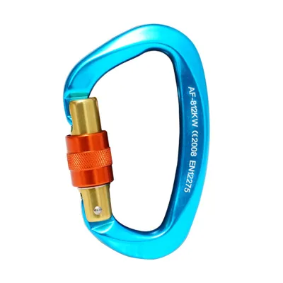 Anti-slip Thread Carabiner Lightweight Carabiner Premium 25kn Heavy Duty Carabiner for Outdoor Hiking Secure Screw Gate Locking Aviation Aluminum D-shaped Ring Snap Hook Clip Safety for Climbing