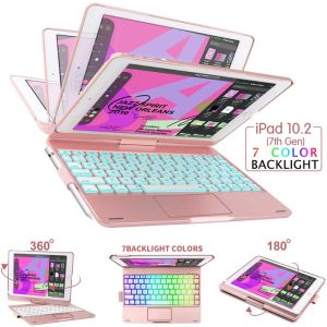 360 Rotatable Bluetooth Touchpad Keyboard Case for iPad Pro 12.9 11 10.5 iPad 10th 9th 8th 7th Gen iPad Air 5th 4th 3rd with Backlight Keyboard