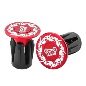 NVIEN1 1 Pair Aluminum Alloy Bike Handlebar Plugs Flame Pattern Universal Handlebar Grip End Plugs Hollow Crankset Cover Lightweight Handlebar End Caps Bike Handlebar