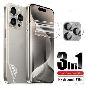 Pelindung Layar Clear Bening dan Matte Komptibel Untuk Iphone 15 Iphone 15 Plus Iphone 15 Pro Iphone 15 Pro Max Iphone 16 Iphone 16 Plus Iphone 16 Pro Iphone 16 Pro Max Bahan Hydrogel Paket 3 in 1