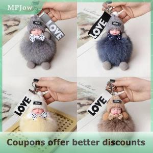 【MPJow】 Keychain Cute Fluffy Plush Doll Keychains Women Girl Bags Pendant Keyrings Cars Key Ring Gift Charming Decoration