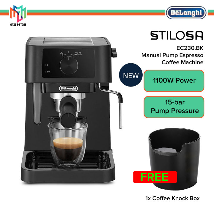 NEW Delonghi EC230.BK Stilosa Manual Pump Espresso Coffee Machine