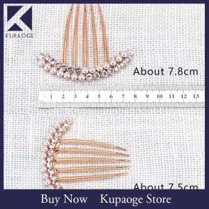 [Kupaoge] หวีแต่งผม5ซี่หวีเสียบผมคริสตัลไข่มุกสำหรับเจ้าสาวหวีคริสตัลพลอยเทียมสำหรับงานแต่งงานกิ๊บติดผมเครื่องประดับผม