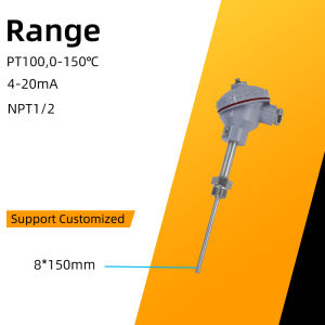 PT100 temperature sensor thermistor probe high-temperature armored integrated temperature transmitter 4-20mA
