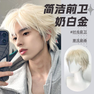 New Wig Accessories Wig Mens Short Hair Differential Broken Cover Platinum Natural Fluffy Boys Wig Full Headgear