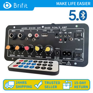 Brifit Subwoofer Bluetooth Power Amplifier Board Home Karaoke Outdoor Car Audio Power Amplifier Module Board With Remote Control Support High And Low Bass Adjustment Maximum Power 400w Built-in Wireless Bluetooth Receiver And Fm Radio
