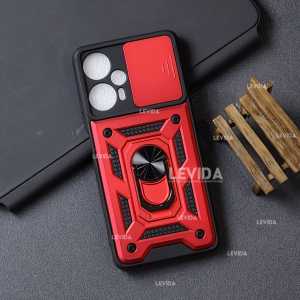 Poco F5 5G Case Robot Ringstand Slide Kamera Protect