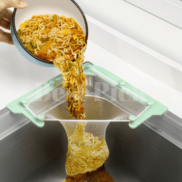 Kitchen Sink Triangular Filter Mesh Bag Disposable Drainer Sink ...