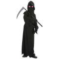 Child Horror Red Eye Grim Reaper Costume Scythe Devil Darkseid Ghost Cosplay Suit Halloween Hooded Party Dress Gloves. 