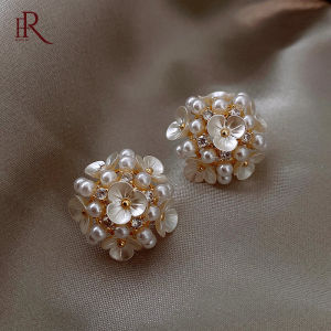 Frascati Elegant Romantic Unique Pearl Flower Stud Earrings For Woman Korean Fashion Jewelry Party Girls Lady Temperament Accessories