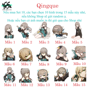 Honkai Star Rail - Set 10/15 Sticker Qingque game Honkai Star Rail hình dán trang trí điện thoại laptop siêu đẹp chống nước chống xước