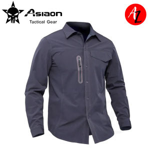 ASIAON Style Tactical Long Sleeve Polo Shirt Casual Wear Clothing Quick Dry Breathable Water-resistant Elastic Material