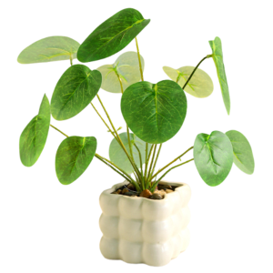 BEITE Realistic Artificial Plants Bonsai Elegant Evergreen Simulation Green Plant Bonsai Photography Props with Ceramic Flowerpot Artificial Fern Leaves Wedding Party