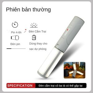 Đèn pin cầm tay cắm trại đèn gấp gọn đèn móc treo đa kiểu dáng ánh sáng vàng bảo vệ mắt đèn đỏ chớp nháy báo động