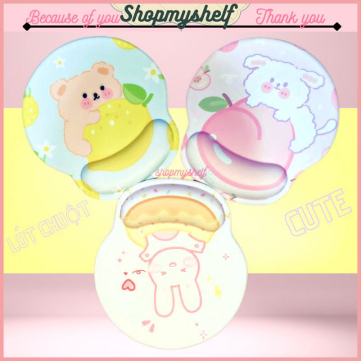 Lót chuột đệm tay silicon công thái học dễ thương- bàn di chuột xinh ...