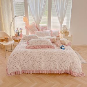 3/4in1 Bed Sheet Set Floral Flatsheet with Soft Materials Super Single/Queen/King/Super King