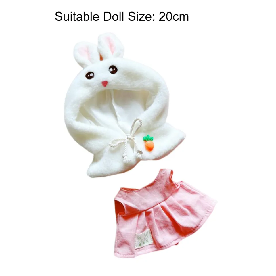 1 Set Cotton Doll Clothes Cute Bear Chick Pig Rabbit Hat Shawl