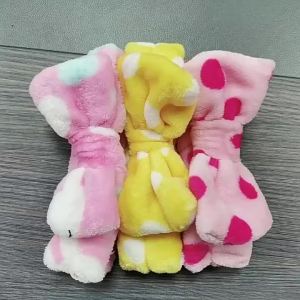2026 Hot Sale [ Shipped from China ] European and American coral fleece headband with bow plush hairband cute solid color face-washing headband womens hair accessory B3