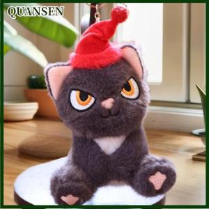 QUANSEN 1Pcs Kawaii Hat Emojis Kitten Plush Doll Keychain Cute Cat Bag Pendant Decoration Accompany Sleep Toy Kids Birthday Gift