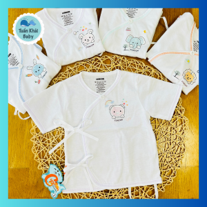 Set 5 Áo sơ sinh Tay Ngắn Cột Dây cao cấp CUNCON - Chất vải cotton 100% rất mềm dịu dành riêng cho bé sơ sinh