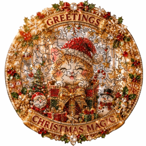 DJRGS 100pcs High Transparency Christmas Hanging Ornament Clearer Acrylic Christmas Puzzle Creative Santa Claus Christmas DIY Sun Catcher for Adults Kids