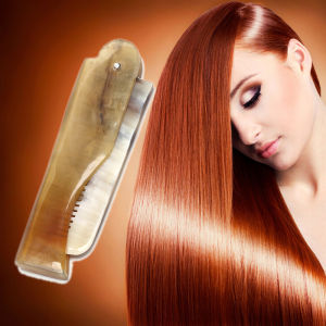 【Clementty】 Women Ox Horn Fine Tooth Pocket Folding Comb All Hair Types Beard Mustache