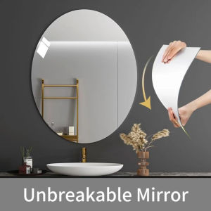 HD Oval Round Square Acrylic Wall Mirror / 3D Self-adhesive Wall Stickers / Bathroom Mirrors