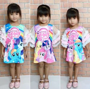 2-8 ขวบ เดรสโพนี่แมงกะพรูน 3 ชั้น ทรงเอ เดรสเด็กผู้หญิง เสื้อผ้าเด็กผู้หญิง เสื้อผ้าเด็กผญ ชุดเด็กผู้หญิง ชูดเด็กผู้หญิง ชูดเด็กผญ 566