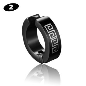 Bravego 1 Pair Men Fashion Black Titanium Steel Hoop Earring Clip Non Piercing Clip On Earrings