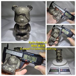 Pyrite Popobe / 黄铁矿(愚人金 Pyrite ) 暴力熊，手把件，摆件 / As Feng Shui Ornament Lucky Pyrite Popobe / Fool Gold Popobe Ornaments
