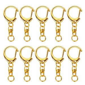 10 Pcs Gold/Silver Keychain Hooks with for Key Rings Keychain Clip Hooks with Rings Making Make Your Own for Key