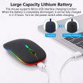 GOOJODOQ Wireless Mouse Rechargeable Bluetooth Mouse for Laptop Rechargeable Mouse Dual Mode 2.4Ghz USB + Bluetooth Mouse For Computer Silent Wireless Mouse LED Backlit. 