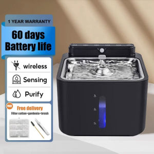 Pet Water Fountain For Cat 3L Wireless Dog Water Dispenser With Filter And Stainless Bowl