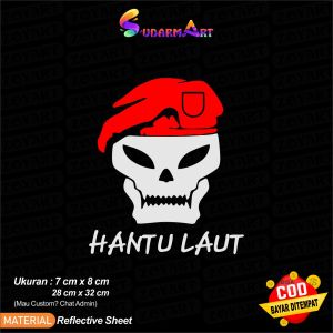 Sticker hantu laut baret merah