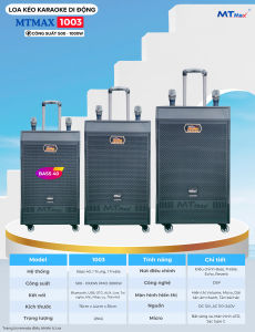 Loa Kéo Karaoke Cao Cấp MTMAX 1003 Bass 40 1Trung1Treble Công Suất 1000W Chip DSP Hiện Đại Nâng Giọng Trong Trẻo