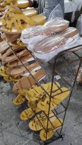 [Free Shipping] Ebay Summer Flat-Soled Thick-Soled 40-43 Color-Blocked WomenS Sandals With Rope Elastic Straps