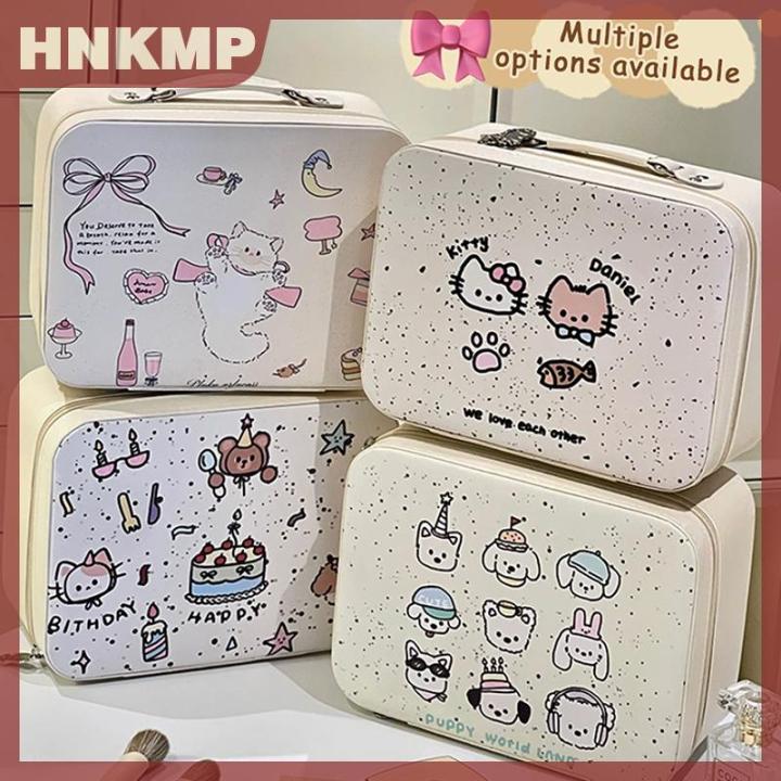 HNKMP Xách tay phim hoạt hình mèo mỹ phẩm túi công suất cao người phụ ...