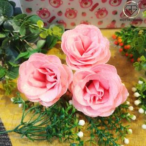 Hoa hồng nhũ kim tuyến Gói Hoa Trang Trí Hàng Nhập Khẩu Loại 1