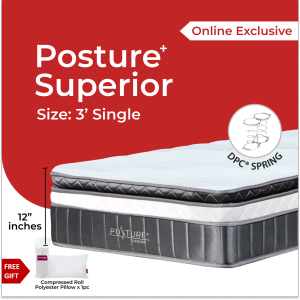 (BACK SUPPORT SPRING MATTRESS) Goodnite Posture Superior 12inch Patented DPC® Spring + Plush Top Mattress/Tilam (10 Years Warranty)