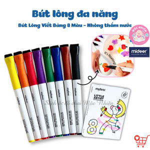 Hộp 08 Bút Lông Màu Vẽ Bảng An Toàn Cao Cấp Cho Bé - Mideer Little Artist Whiteboard Marker MD3224