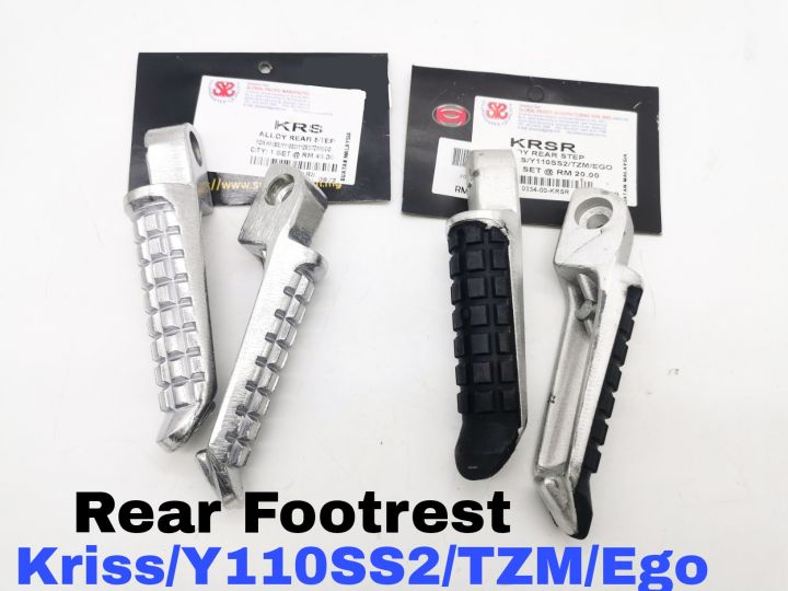Rear Footrest Step KRSR Y110 SS2 KRISS MR1 MR2 MR3 Y125Z TZM EGO Alloy Aluminium Rubber Tapak