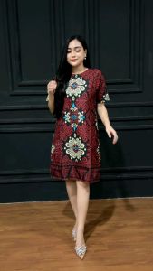 Couple keluarga dress batik kecubung merah ibu ayah anak laki dan perempuan harga satuan bisa cod