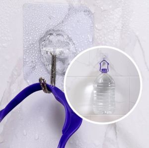 Strong Sticky hook self Adhesive Tape Wall Hooks Kitchen Bathroom Home Transparent Magic Hanging hook up