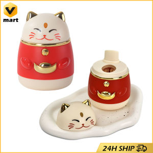 Japanese Cute Cartoon Fortune Cat Toothpick Case Lucky Animal Cat Toothpick Holder Home Table Decoration Storage Box Dispenser