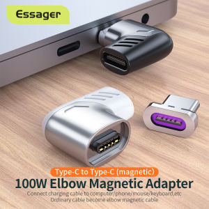 Essager 100W USB Type C Magnetic Adapter For Mackbook Pro Huawei USB-C Converter Type-C Male To USB C Female Magnet Connector