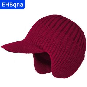 [COD] EHBqna SPORTS หมวกบีนนี่ถักให้ความอบอุ่นในฤดูหนาวหมวกเบเร่ต์มีปีกและหูสำหรับผู้ชายอบอุ่นสำหรับการขี่จักรยานกลางแจ้งอบอุ่นในการเดินทางทุกวัน
