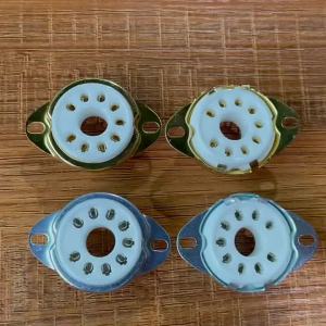 ซ็อกเก็ตวาล์ว B9D เซรามิกขนาดใหญ่ 9 พิน ซ็อกเก็ตหลอด GZC9-2-F สำหรับ EL504 PL504 EL519 PL519 6p12p เครื่องขยายเสียงหลอดสุญญากาศ HIFI DIY