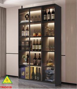Tủ Rượu Trang Trí Phòng Khách Bằng Gỗ MDF Cánh Kính – Sang Trọng - Hiện Đại TRK501B - NỘI THẤT LẮP RÁP VIENDONGADV