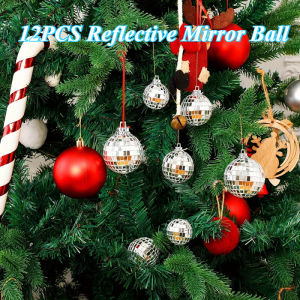 12PC 3cm Christmas Ball Mirror Party Disco Ball Xmas Tree Ornament Decoration Reflective Mirror Ball